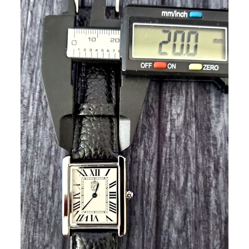Pierre Lucerne 1888 Must Inspired Tank Swiss Style Mens Dress Watch Black Band - Picture 15 of 16